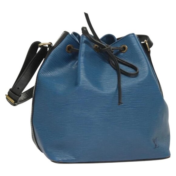 LOUIS VUITTON Epi Petit Noe Shoulder Bag Bicolor Black Blue M44152 Auth 130129 - Picture 1 of 16